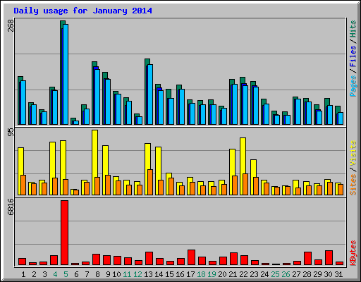 Daily usage for January 2014