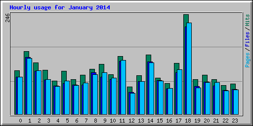 Hourly usage for January 2014