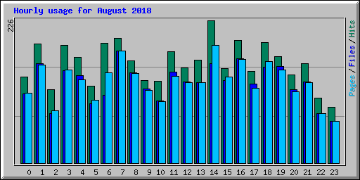 Hourly usage for August 2018