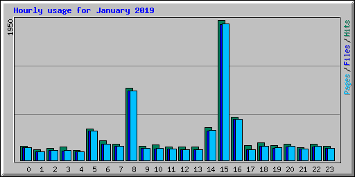 Hourly usage for January 2019