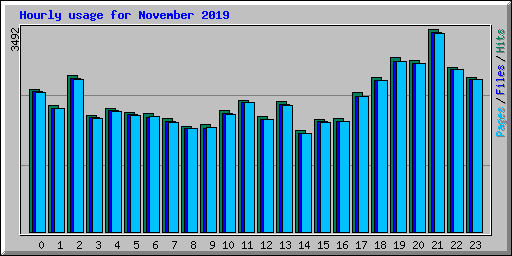 Hourly usage for November 2019