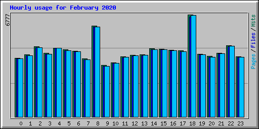 Hourly usage for February 2020